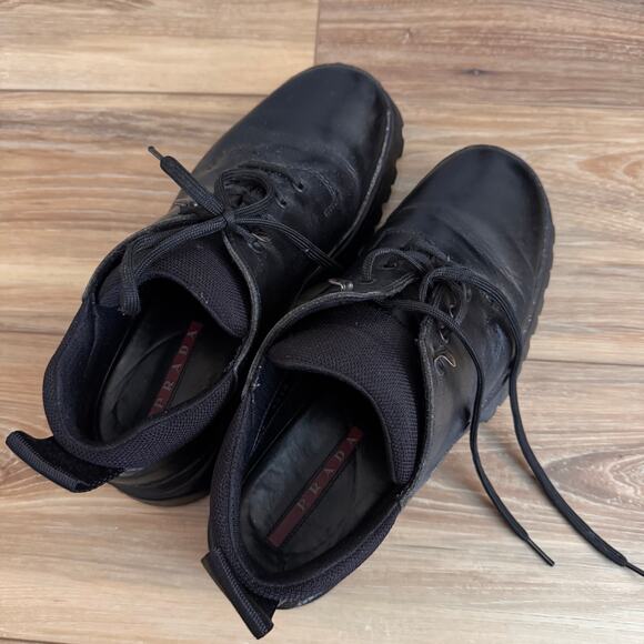 Vtg PRADA AW1999 Brixxen Track Derby Leather Shoes Low Boots main image 7